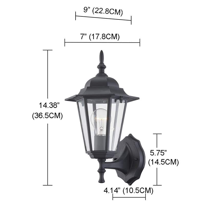 2 Pack 1- Light Textured Black Outdoor Sconce Wall Mount Light