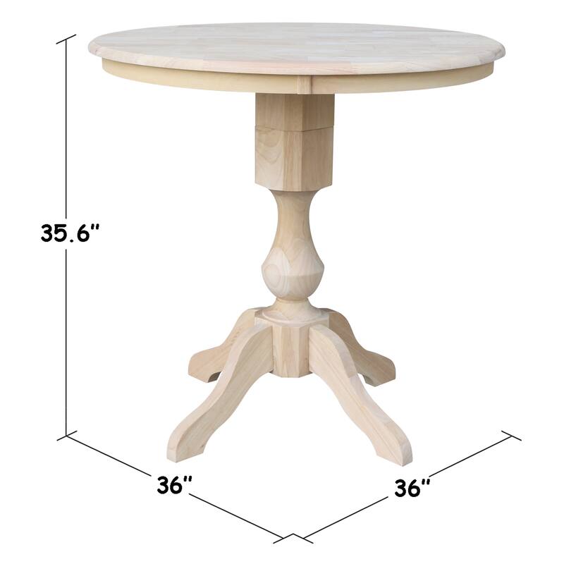 36" Round Top Pedestal Dining Table - Unfinished