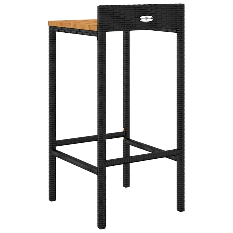 vidaXL Bar Stools 2/4 pcs Poly Rattan and Solid Wood Acacia