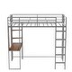 preview thumbnail 19 of 18, Silver Twin Size Metal Loft Bed with Ladder, Fence, Shelves, and Desk