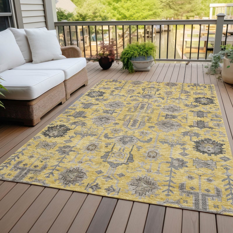Machine Washable Indoor/ Outdoor Chantille Boho Rug