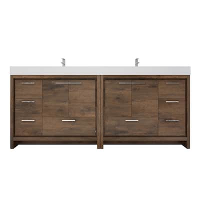 Dove 84'' Freestanding Vanity with Double Reinforced Acrylic Sink