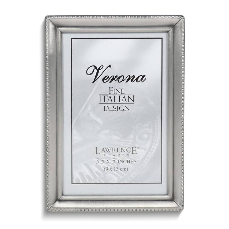 Curata Pewter Brushed and Beaded 3x5 Photo Frame