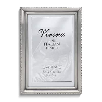 Curata Pewter Brushed and Beaded 3x5 Photo Frame