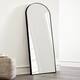 Arched Metal Mirror Full-length Floor Mirror with Bracket