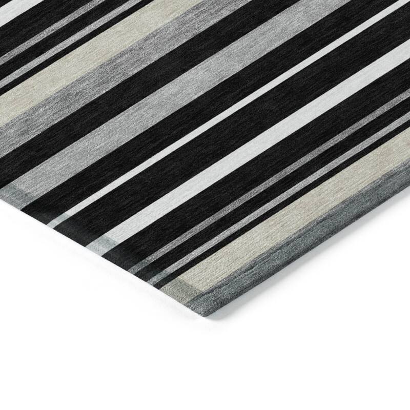 HomeRoots Striped Transitional Rectangle Outdoor Rug
