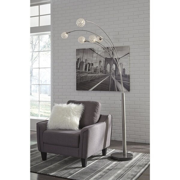 Winter Silver Finish 95 Inch Arc Floor Lamp 13.75 W x 27 D x 95 H On Sale Bed Bath Beyond 21011323