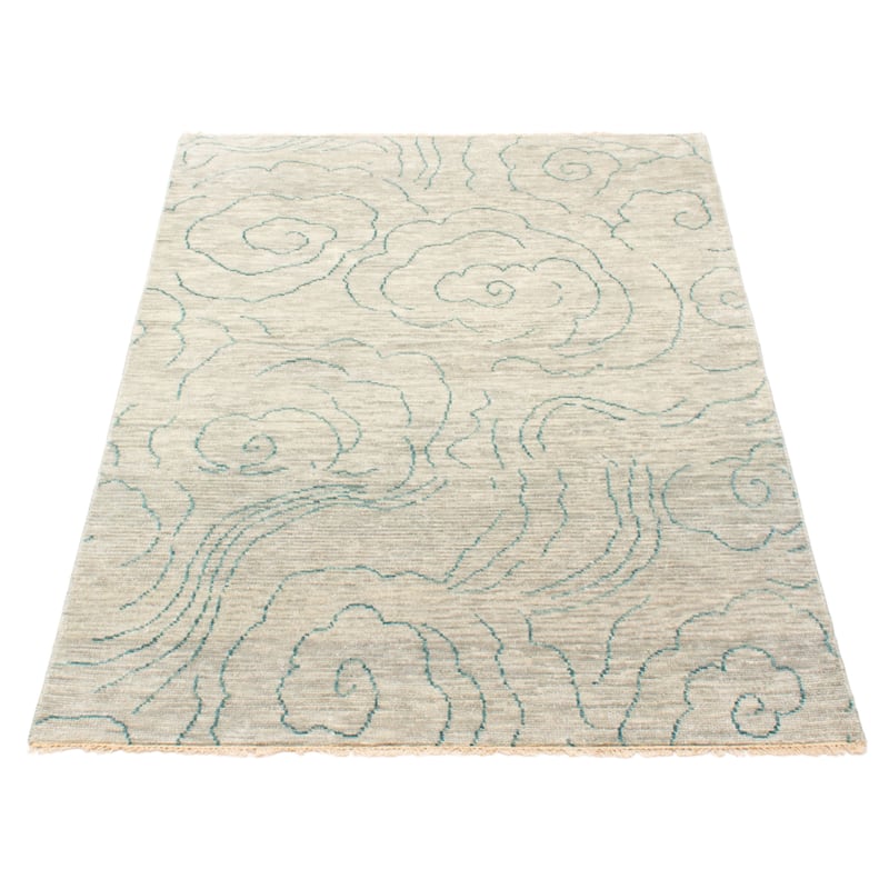 ECARPETGALLERY Hand-knotted Mystique Grey Wool Rug - 5'0 x 7'1