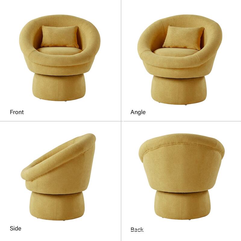 Patti Modern Upholstered Swivel Barrel Chair Set by HULALA HOME