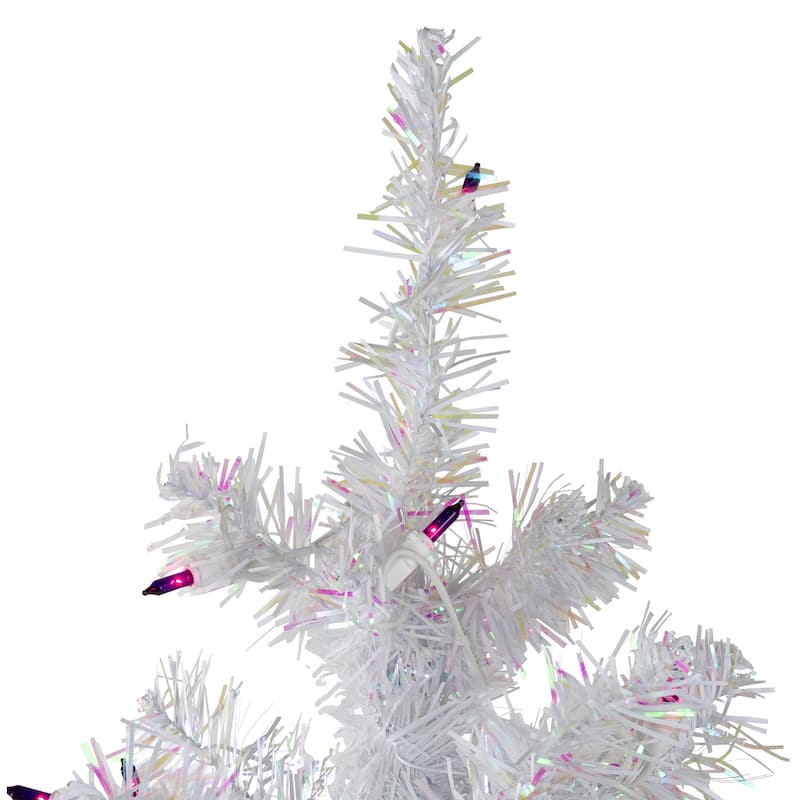 4' Pre-lit White Iridescent Pine Artificial Christmas Tree
