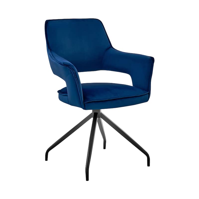 Hadley Velvet Upholstered Arm Chair Dining Chair with Metal Base