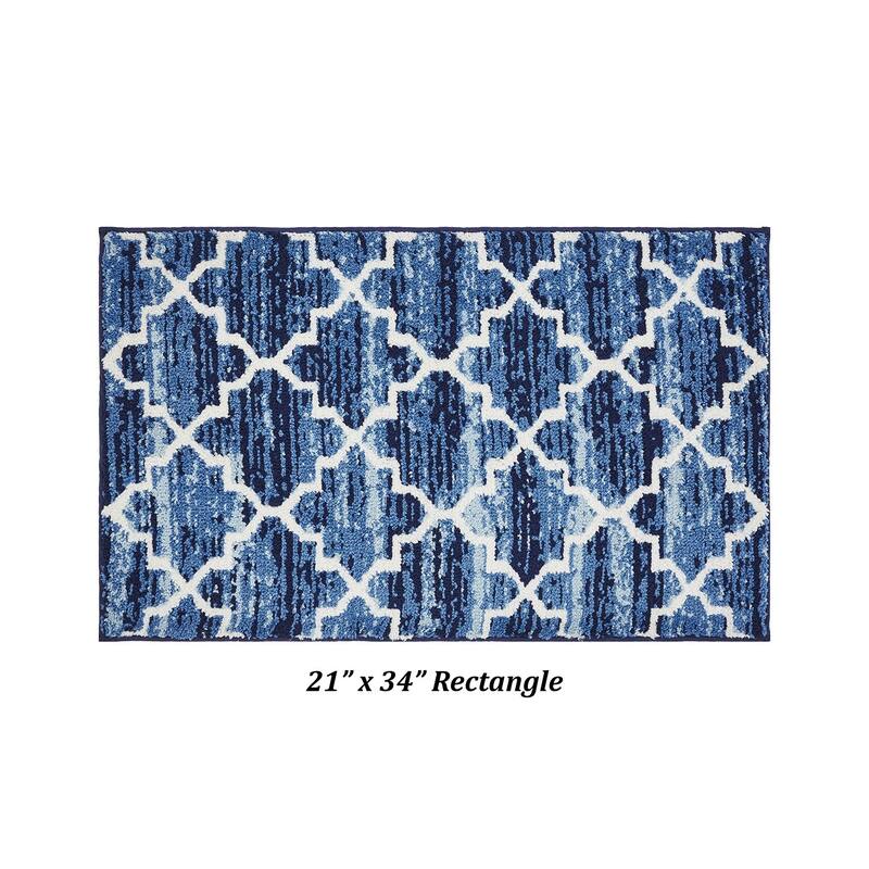 Better Trends Savio Collection Marrakesh Bathroom Rug - 100% Micro Polyester with Gel Foam Backing, Machine Washable Bath Mat
