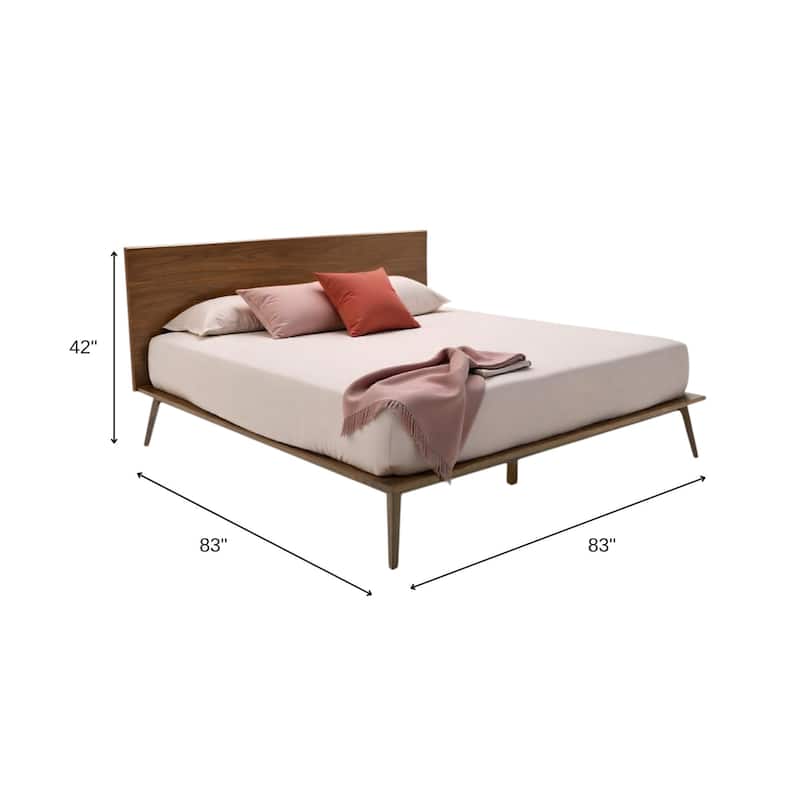 HomeRoots Brown Wood And King Bed Frame