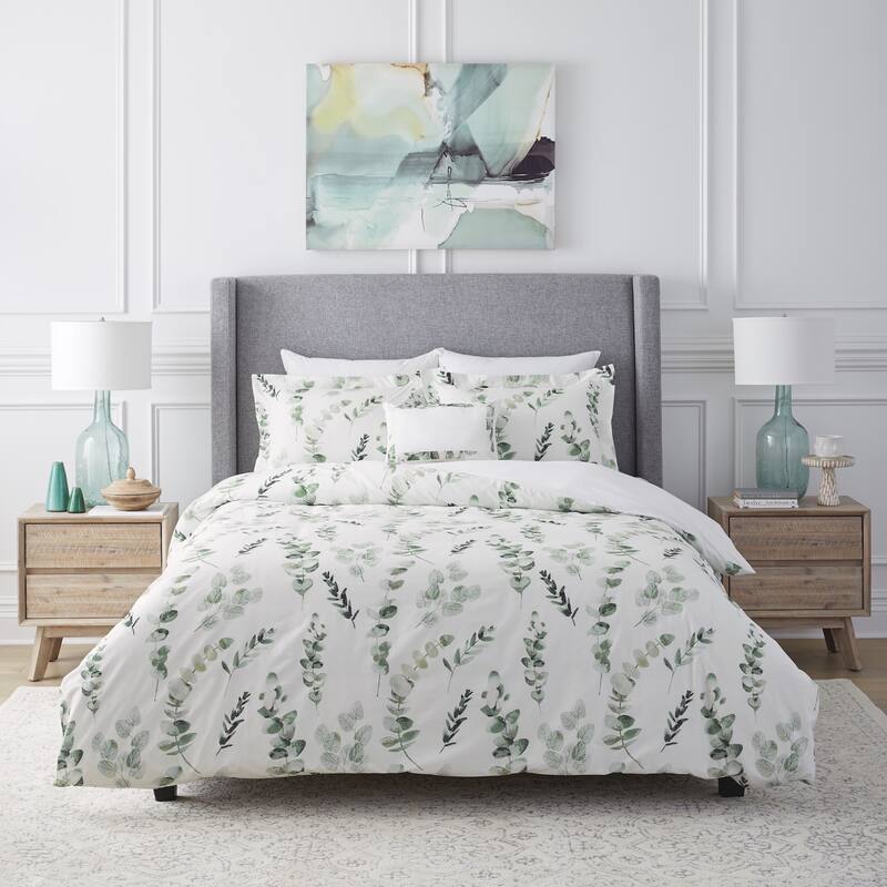 250TC Eucalyptus Oversized Comforter Set Ensemble - Full - Queen