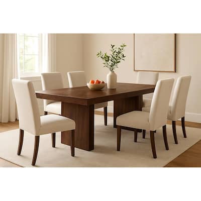 Solid Dark Mango Wood Dining Table - 80"