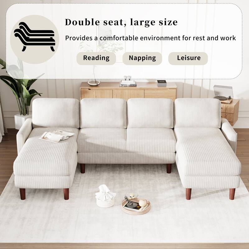 103" Versatile U-Shaped 4-Seat Sofa with 2 Chaises
