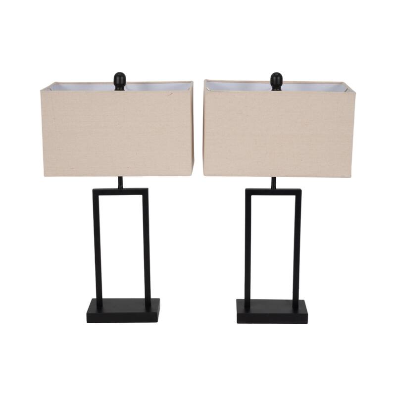 Sagebrook Home Metal 25" Elegant Table Lamp - Perfect for Sophisticated Interiors, Set of 2 - 14" x 8" x 25"