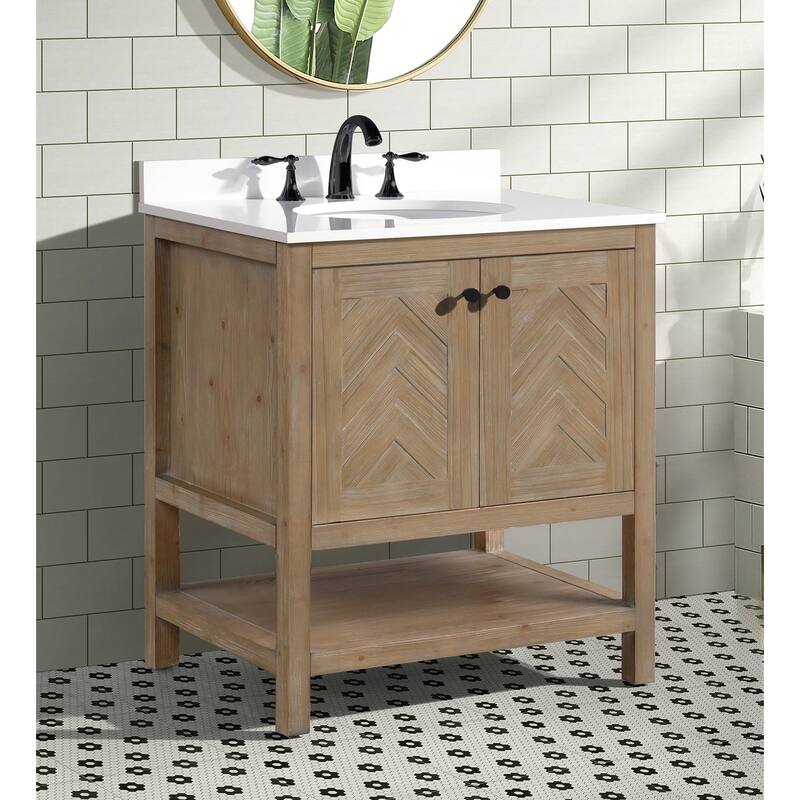 Ari Bath Savannah 30" Bathroom Vanity, Weathered Finish