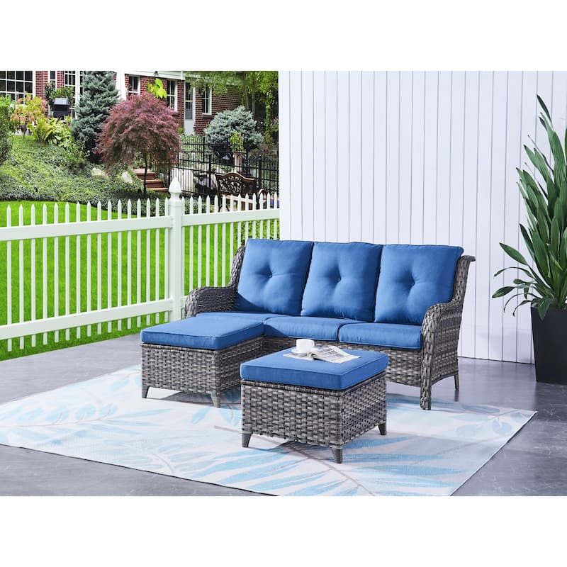 Pocassy 5-Piece Patio Furniture Set with Ottomans