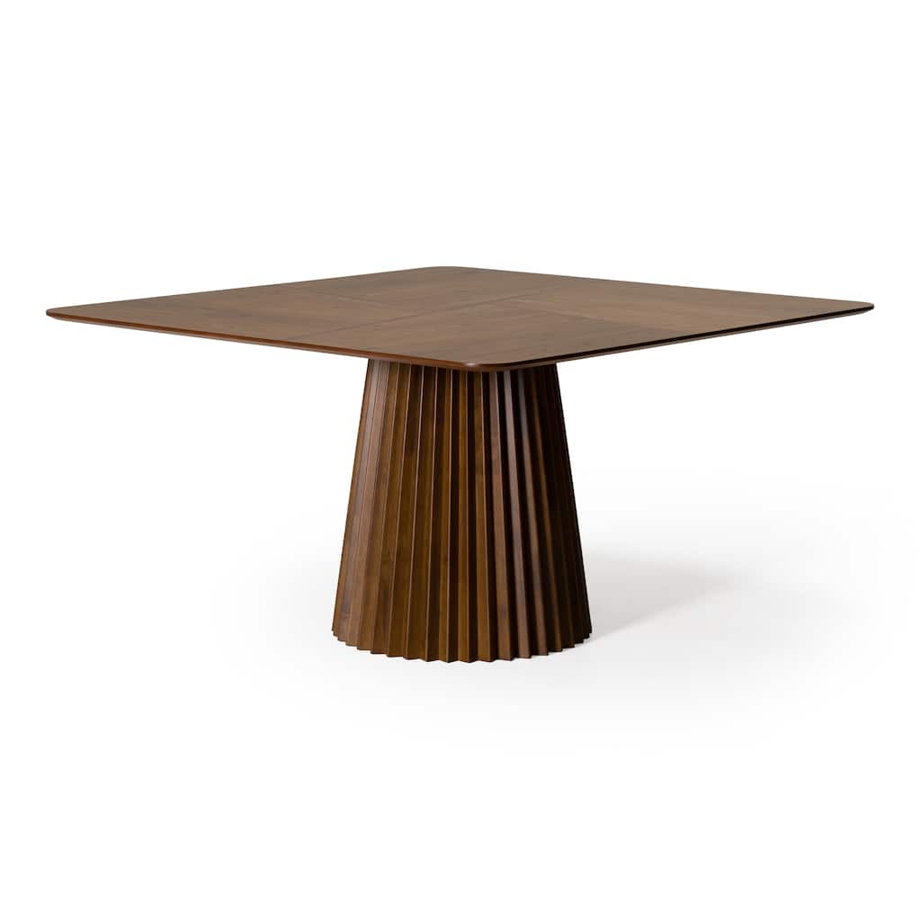 Modrest Platte Mid-Century Modern Walnut Square Dining Table