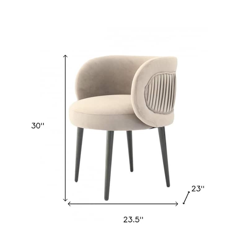 HomeRoots 24" Grey Velvet And Black Solid Color Arm Chair - 23.5