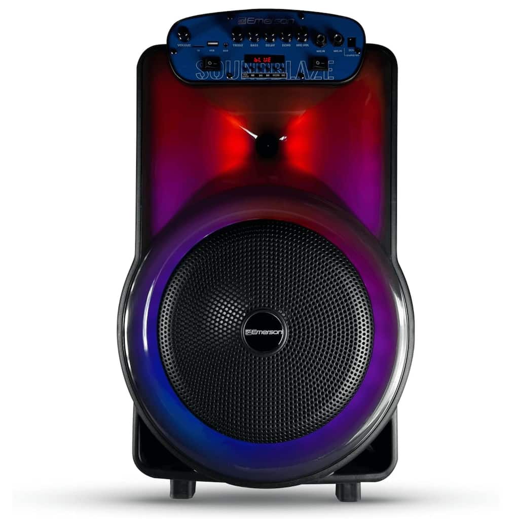 Emerson Portable Bluetooth 12" Party Speaker with Flame Lighting