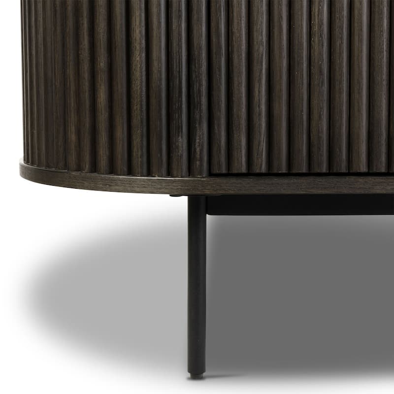 Poly & Bark Noir 65" American Oak Sideboard with Brass Handles