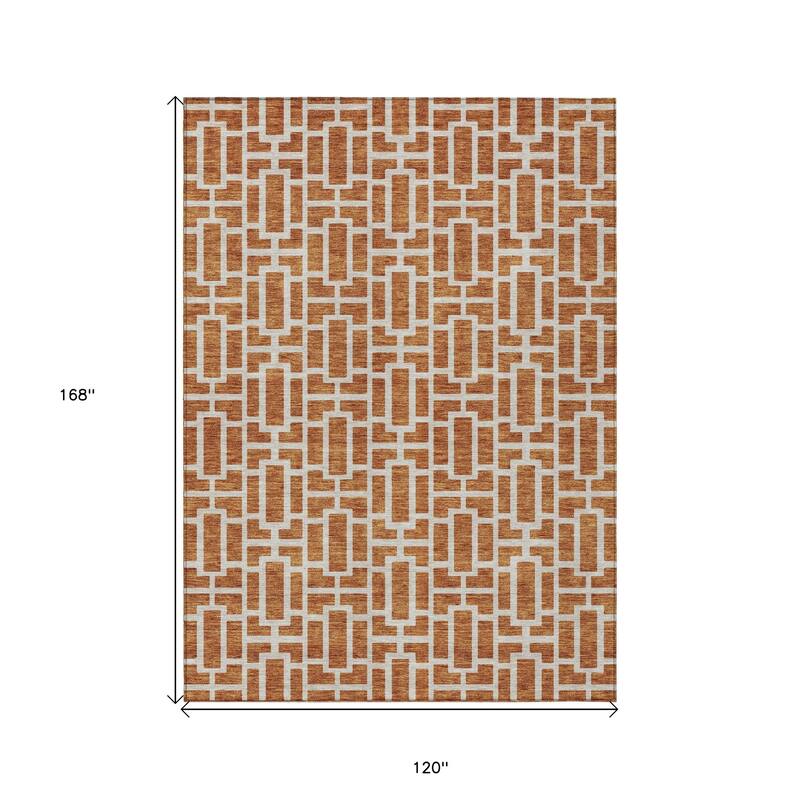HomeRoots Geometric Transitional Rectangle Outdoor Rug