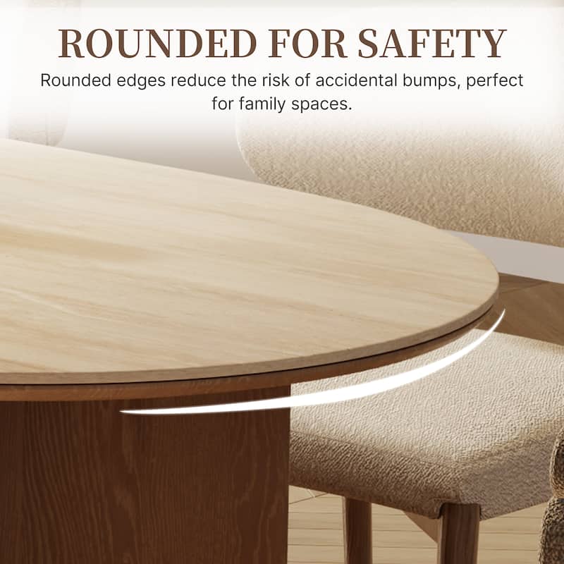 Modern 71" Rectangle Dining Table with Wood Legs, Stone Table-top - 71
