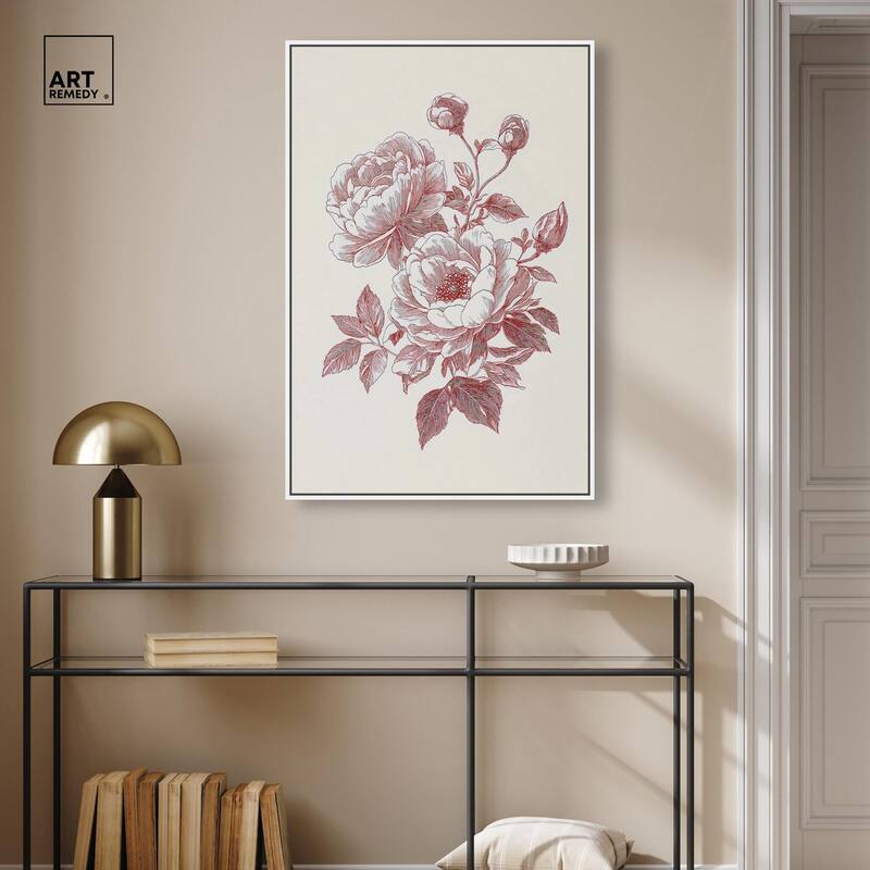 Breezy Red Pencil Blooms Canvas by Art Remedy