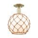 Option Antique Brass / White Glass with Brown Rope