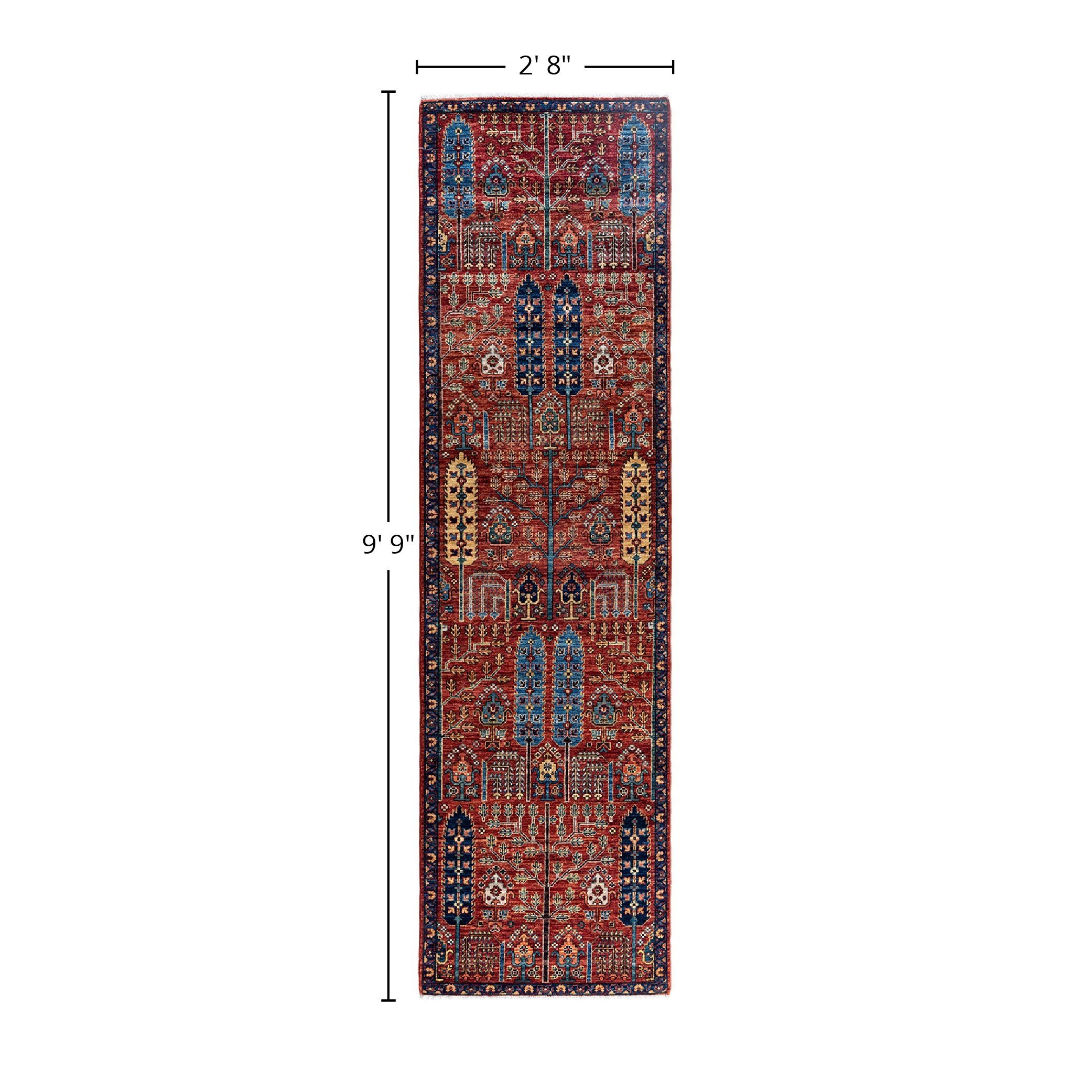 Serapi One-of-a-Kind Hand-Knotted Runner Rug - Red, 2' 8" x 9' 9" - 2' 8" x 9' 9"