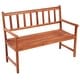 preview thumbnail 2 of 5, vidaXL Patio Bench with Cushion 47.2" Solid Acacia Wood - 47.2" x 22.8" x 35.4"