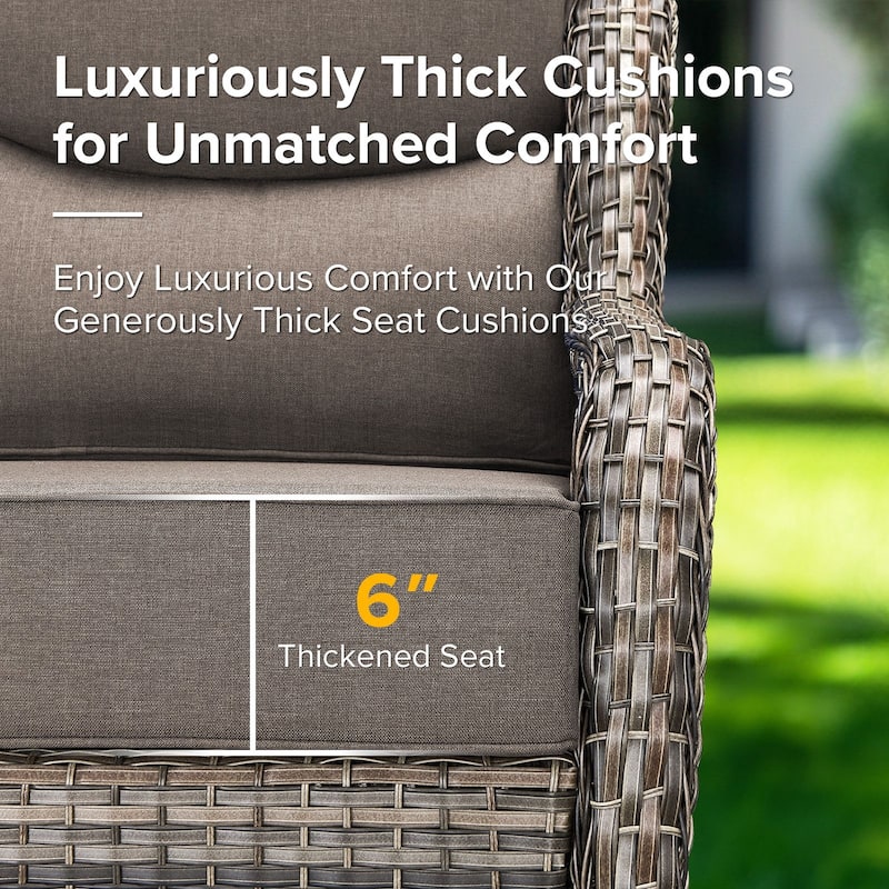 Gymojoy 72'' 3-Seat Outdoor Durable Sofa with 6-Inch Ultra-Plush Cushions & Water-Resistant Olefin Fabric