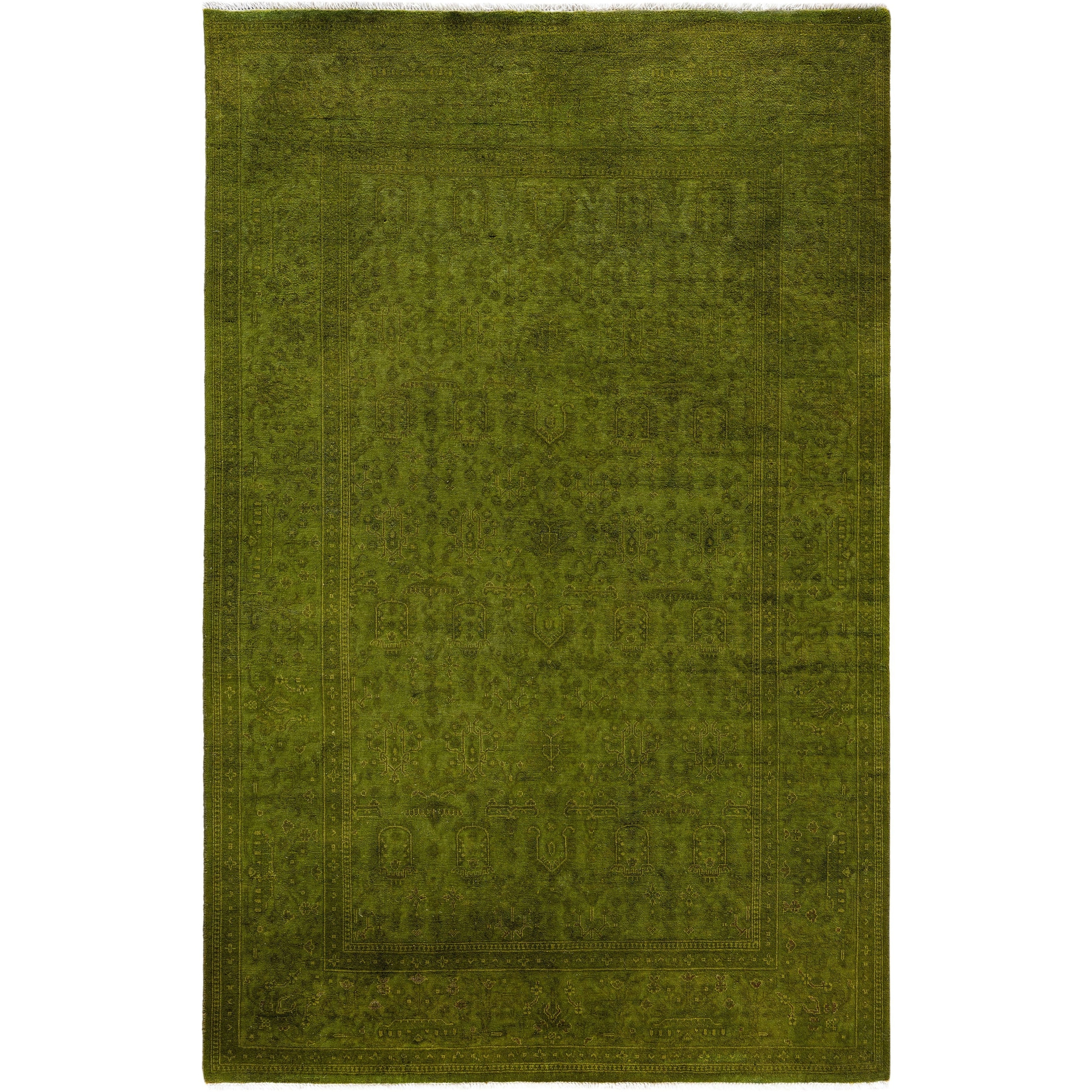 Overdyed One-of-a-Kind Hand-Knotted Area Rug - Green - 3' 10" x 6' 1"