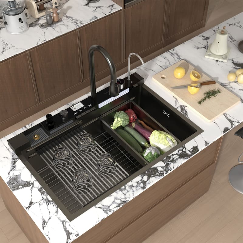 Multi-Functional PVD Nano Black Kitchen Sink for Modern Homes