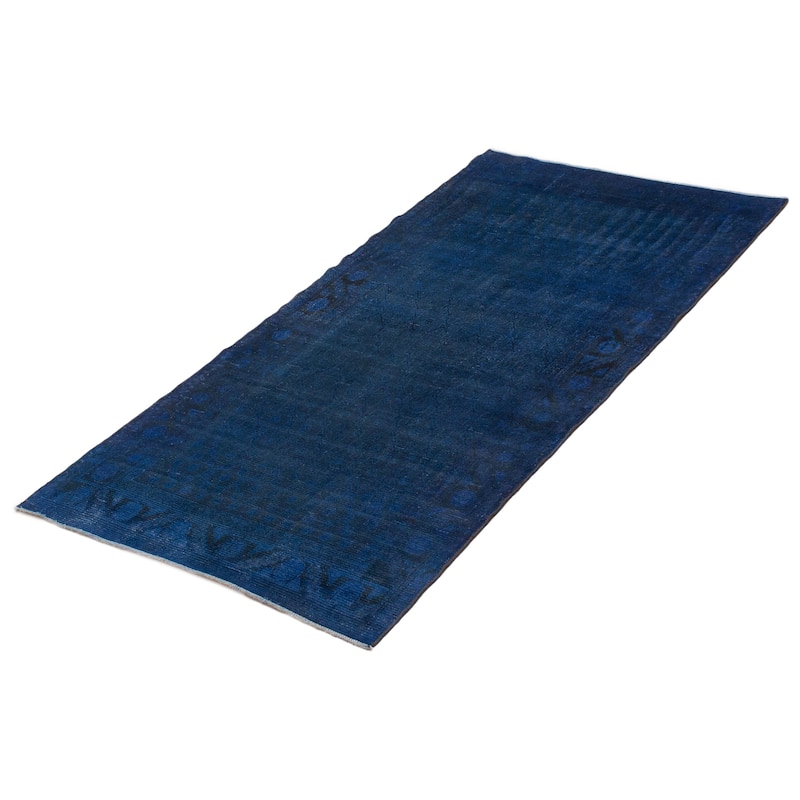 ECARPETGALLERY Hand-knotted Color Transition Blue Wool Rug - 3'8 x 6'11