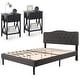 preview thumbnail 34 of 35, Taomika 3-Pieces Tufted Upholstered Platform Bed and Nightstands Set