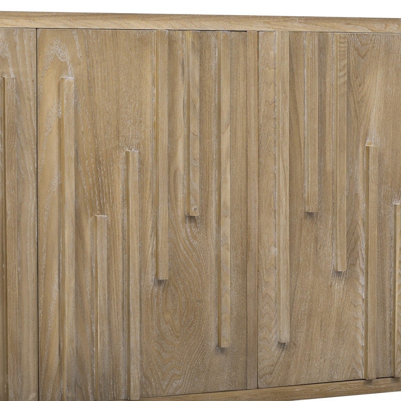 Farmhouse 59.8" Four Door Sideboard with Solid Ash Veneer Storage Buffet TV Stand
