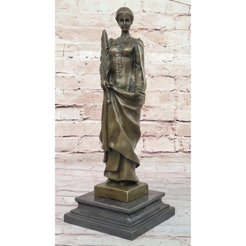 100 Percent Solid Bronze Fortuna Roman Of Fortune Statue Hot Cast Signed Artwork Decor