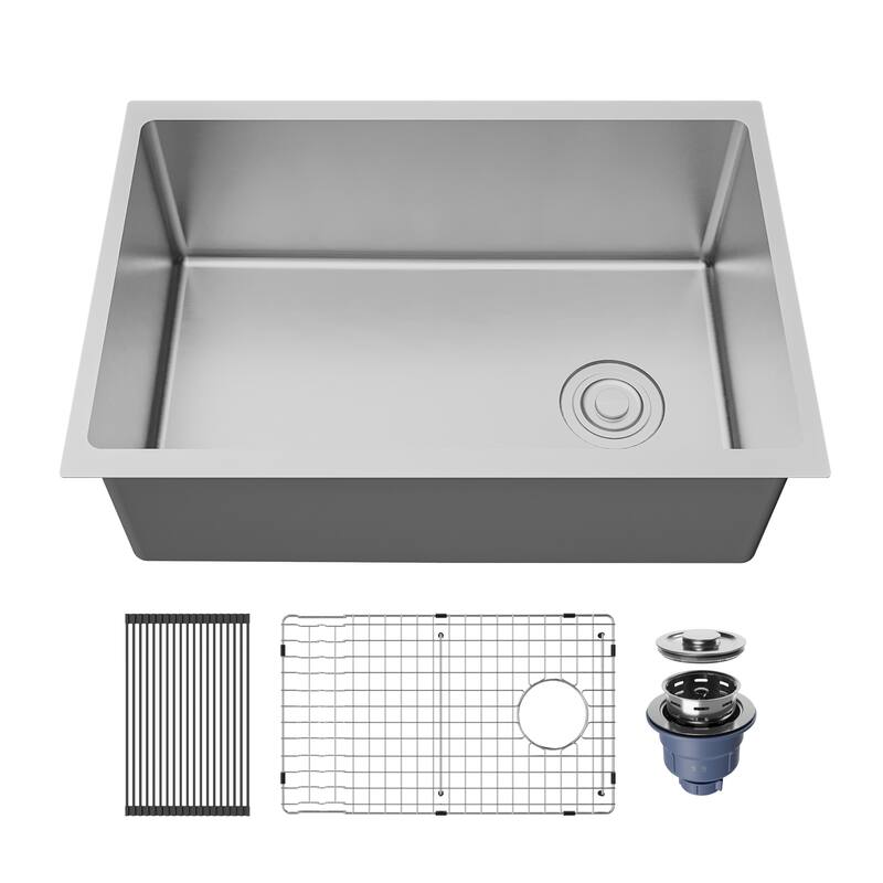 Karran Fusion Undermount 27-in x 18-1/4-in Stainless Steel Single Bowl Kitchen Sink
