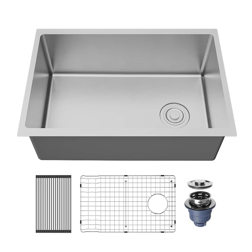 Karran Fusion Undermount 27-in x 18-1/4-in Stainless Steel Single Bowl Kitchen Sink