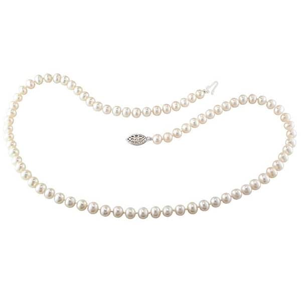 slide 1 of 3, Miadora Sterling Silver 5-6 mm Cultured Freshwater Pearl Necklace (18 or 24 inch)