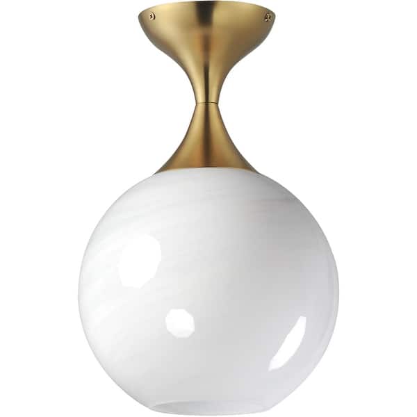 slide 2 of 11, Maxim 21229MR Neve 9" Wide Semi-Flush Globe Ceiling Fixture Natural Aged Brass