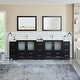 preview thumbnail 11 of 34, Vanity Art 108" Double Sink Bathroom Vanity Set 13 Dove-Tailed Drawers 3 Cabinets 2 Shelves Soft-Closing Doors with Free Mirror Espresso