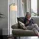 preview thumbnail 9 of 7, Brightech Montage 62 in. Mid-Century Modern LED Super Bright Floor Lamp with Beige Fabric Drum Shade