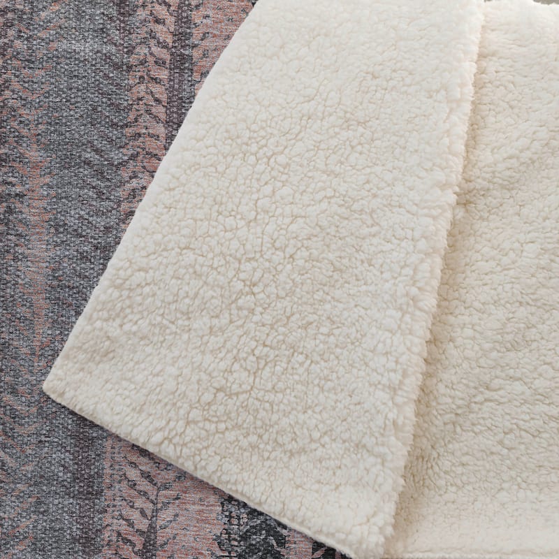 Premium Machine Washable Contemporary Global Sherpa Throw Blanket