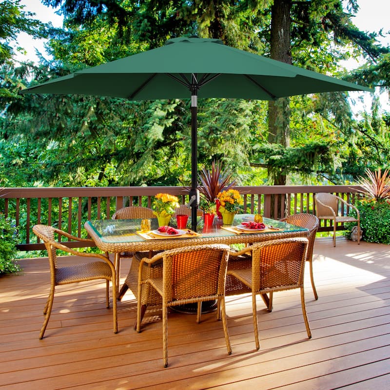 Yaheetech 9ft Patio Umbrella 8 Ribs with Push Button Tilt and Crank