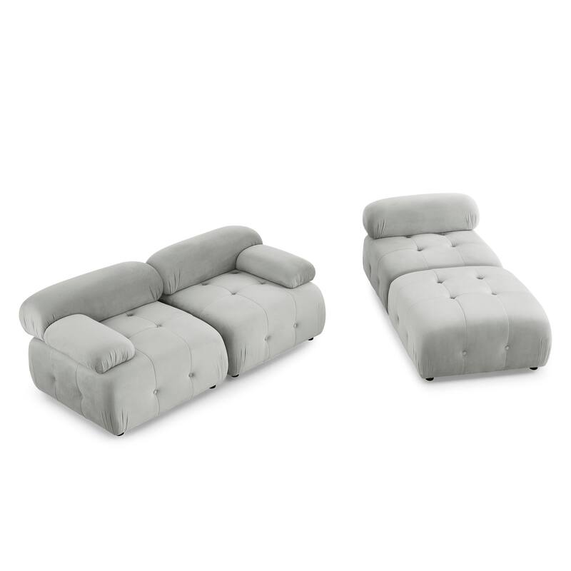 Modular Sectional Sofa L Shaped Couch with Reversible Ottoman