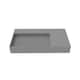 Juniper Stone Solid Surface Wall-mounted Vessel Sink - 36" Left Basin - No Faucet Hole - Grey